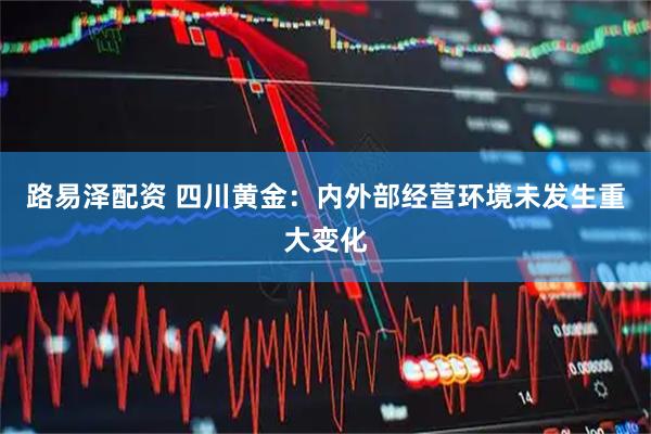 路易泽配资 四川黄金：内外部经营环境未发生重大变化
